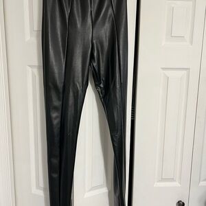 Chic Black Faux Leather Pants